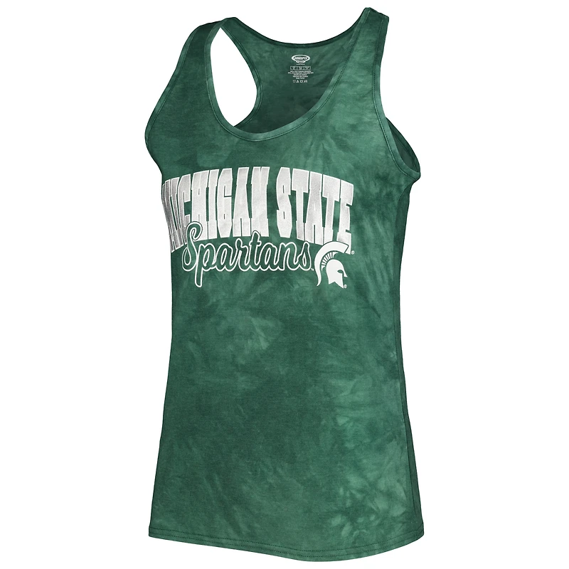Women's Concepts Sport Green Michigan State Spartans Billboard Tie-Dye Tank and Shorts Sleep Set