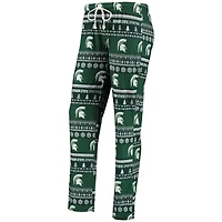 Ensemble de nuit pour femme Concepts Sport Green Michigan State Spartans Holiday, haut à manches longues et pantalon