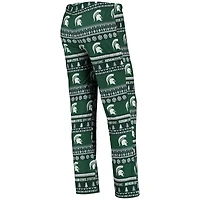 Women's Concepts Sport Green Michigan State Spartans Holiday Long Sleeve Top & Pants Sleep Set