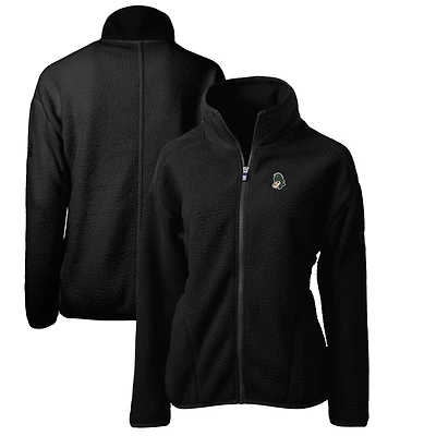 Veste polaire entièrement zippée en sherpa Cascade Eco pour femme, noire, Cutter & Buck, Michigan State Spartans