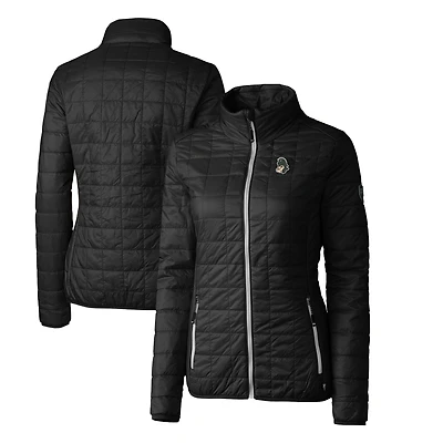 Doudoune isolante entièrement zippée PrimaLoft Eco pour femme Cutter & Buck Black Michigan State Spartans Vault Rainier