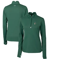 Women's Cutter & Buck Green Michigan State Spartans Traverse Stretch Quarter-Zip Pullover Top