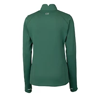 Women's Cutter & Buck Green Michigan State Spartans Traverse Stretch Quarter-Zip Pullover Top
