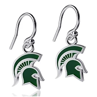 Dayna Designs Boucles d'oreilles pendantes en émail argent Spartans de l'État du Michigan pour femme