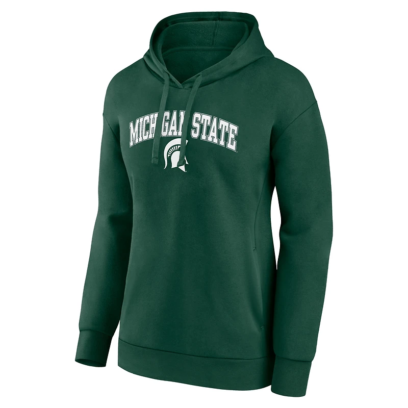 Sweat à capuche vert fanatiques pour femmes Michigan State Spartans Campus