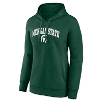 Sweat à capuche vert fanatiques pour femmes Michigan State Spartans Campus