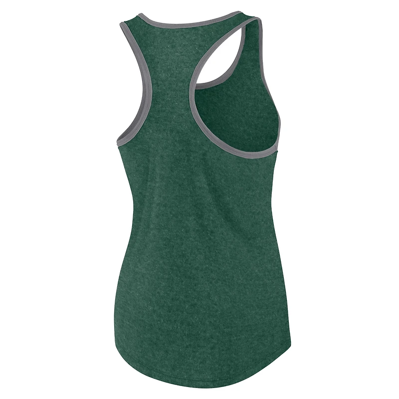 Women's Fanatics Heather Green Michigan State Spartans Fuel Racerback Tank Top