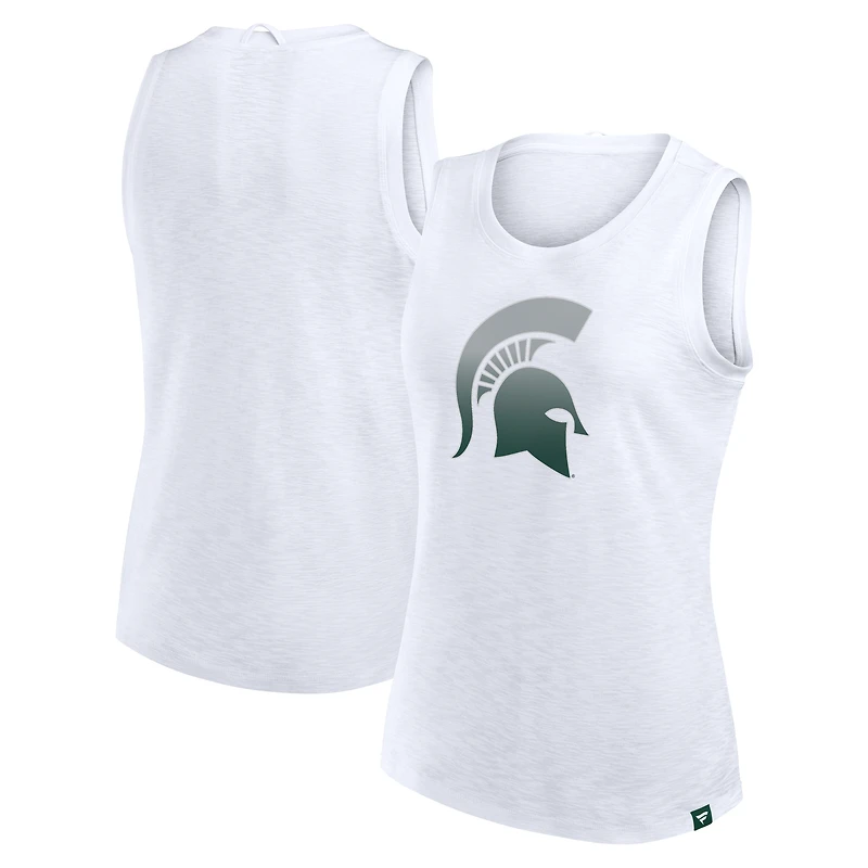 Women's Fanatics White Michigan State Spartans Activate Slub Tank Top