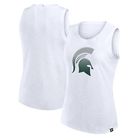 Women's Fanatics White Michigan State Spartans Activate Slub Tank Top