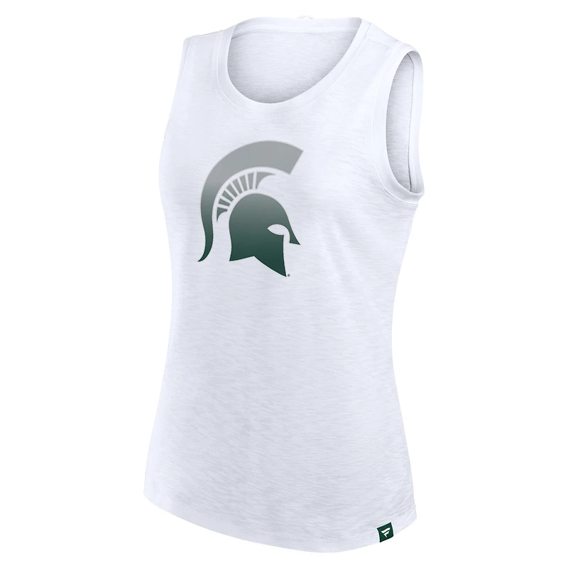Women's Fanatics White Michigan State Spartans Activate Slub Tank Top