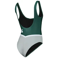 Maillot de bain une pièce pour femme FOCO Green Michigan State Spartans