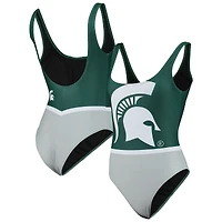 Maillot de bain une pièce pour femme FOCO Green Michigan State Spartans
