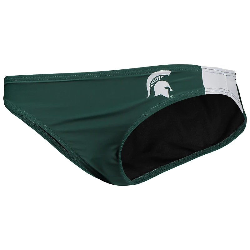 Bas de bikini FOCO vert Michigan State Spartans Wordmark pour femmes