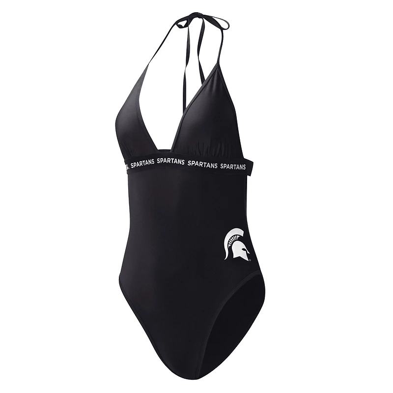 Maillot de bain une pièce pour femme G-III 4Her by Carl Banks Noir Michigan State Spartans Full Count