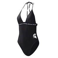 Maillot de bain une pièce pour femme G-III 4Her by Carl Banks Noir Michigan State Spartans Full Count