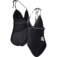 Women's G-III 4Her by Carl Banks Black Michigan State Spartans Full Count One-Piece Swimsuit
