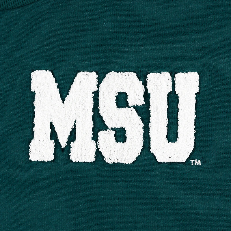 Women's Gameday Couture Green Michigan State Spartans Back To Reality Colorblock Pullover Sweatshirt
