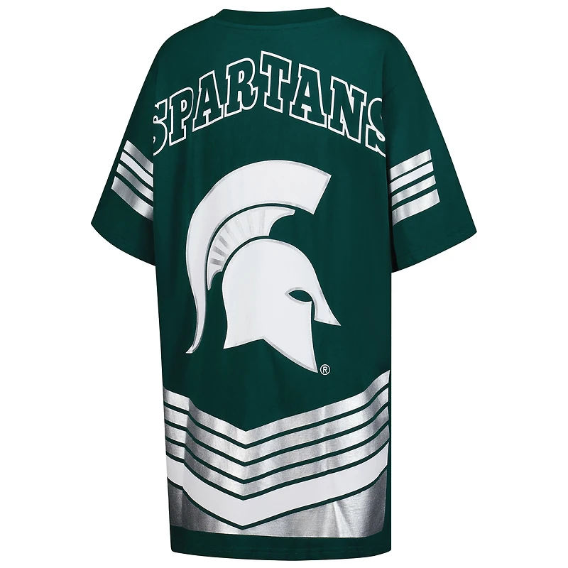Robe t-shirt courte verte Gameday Couture pour femme, motif Perfect Score des Spartans de l'État du Michigan