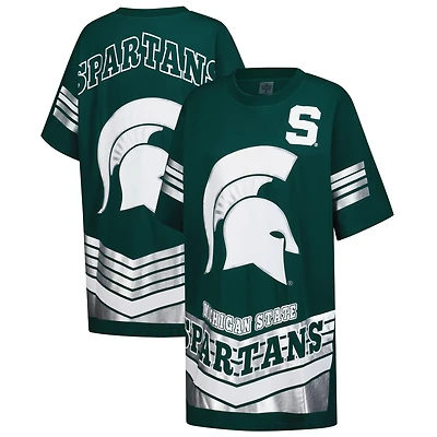 Robe t-shirt courte verte Gameday Couture pour femme, motif Perfect Score des Spartans de l'État du Michigan