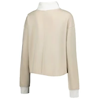 Women's Gameday Couture Tan/White Michigan State Spartans Color-Block Quarter-Zip Jacket