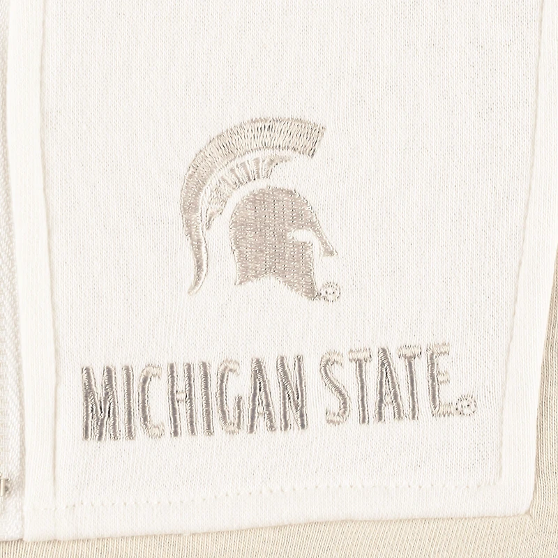Women's Gameday Couture Tan/White Michigan State Spartans Color-Block Quarter-Zip Jacket