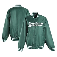 Veste à boutons-pression complète A-Game Varsity des Spartans de l'État du Michigan pour femme Hype and Vice Green