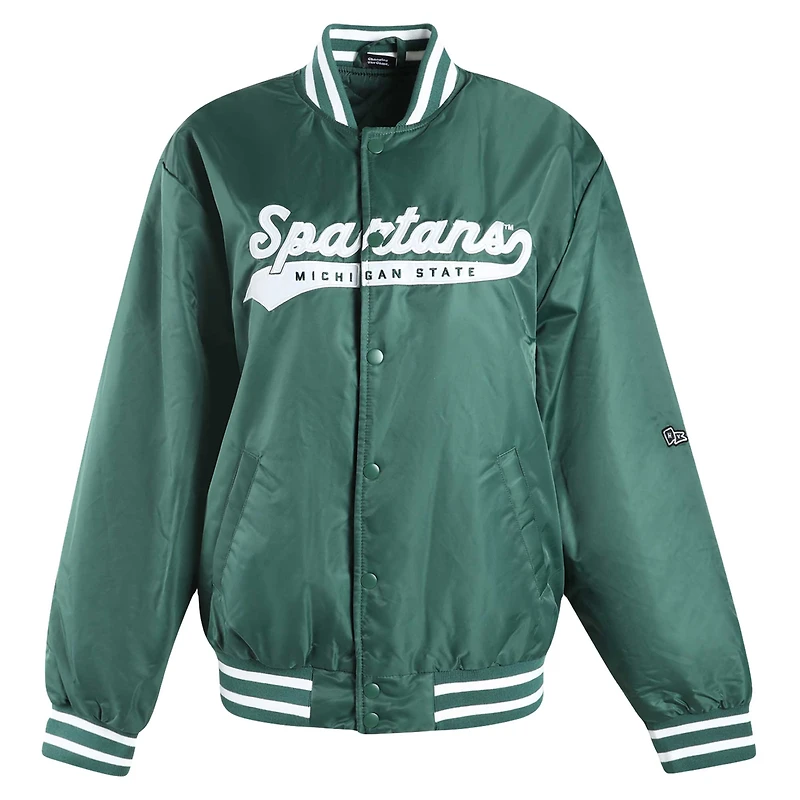Veste à boutons-pression complète A-Game Varsity des Spartans de l'État du Michigan pour femme Hype and Vice Green
