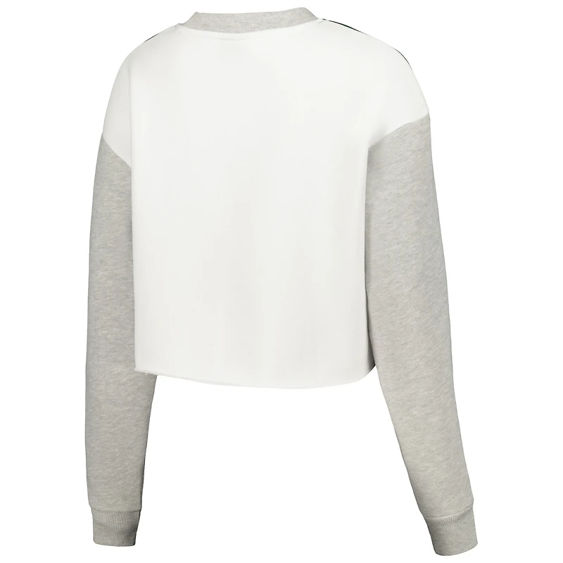 Women's Hype and Vice Green Michigan State Spartans Colorblock Rookie Crew Pullover Sweatshirt