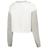 Women's Hype and Vice Green Michigan State Spartans Colorblock Rookie Crew Pullover Sweatshirt