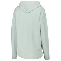 Women's League Collegiate Wear Green Michigan State Spartans Slub Long Sleeve V-Neck Hoodie T-Shirt