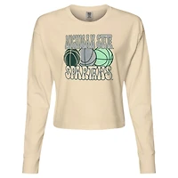 T-shirt court à manches longues de basket-ball aux couleurs confortables des Spartans l'État du Michigan pour femmes