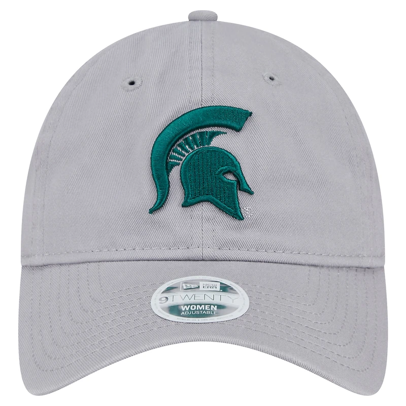 Women's New Era Gray Michigan State Spartans Logo 9TWENTY Adjustable Hat