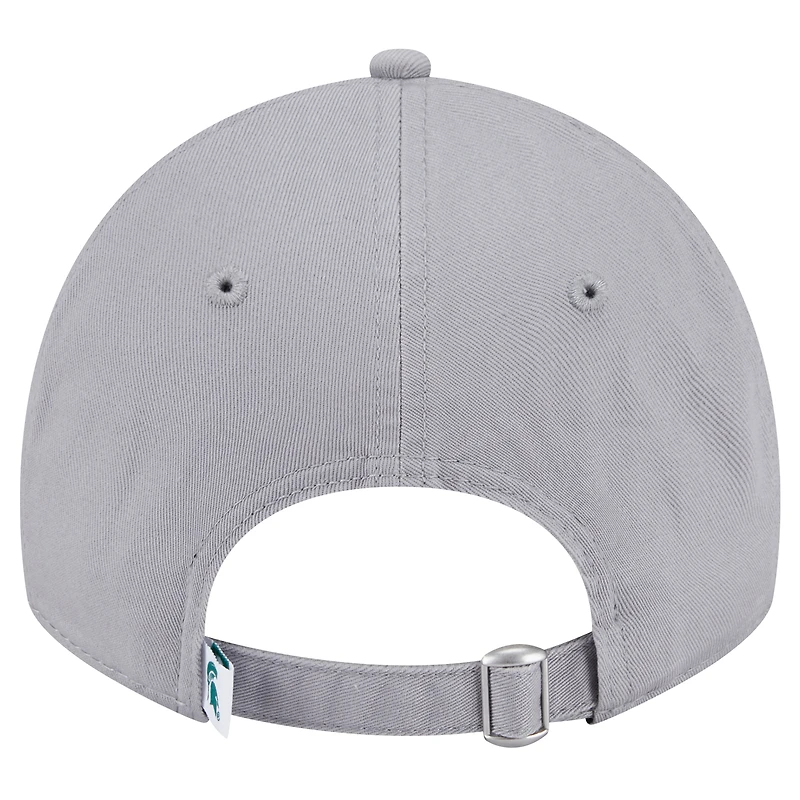 Casquette ajustable 9TWENTY pour femme avec logo Michigan State Spartans de New Era gris