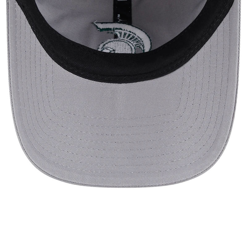Women's New Era Gray Michigan State Spartans Logo 9TWENTY Adjustable Hat