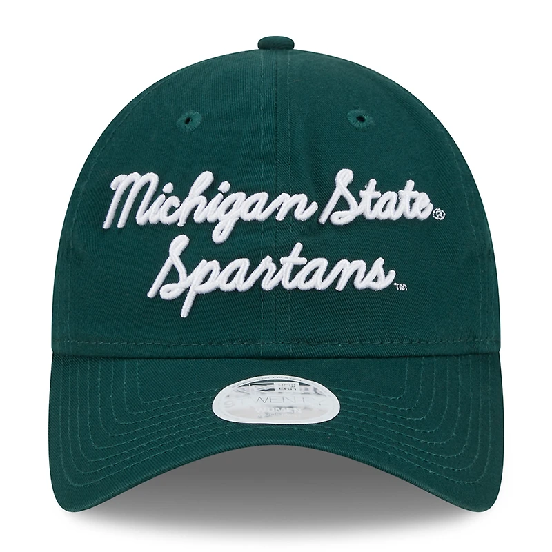 Casquette réglable New Era Michigan State Spartans Script 9TWENTY pour femme