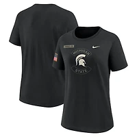 Women's Nike Black Michigan State Spartans 2025 Military Appreciation Dri-FIT T-Shirt
