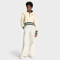 Sweat-shirt court à demi-zip surdimensionné Nike crème Michigan State Spartans pour femme