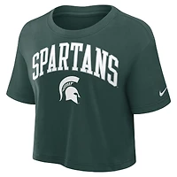 T-shirt court Nike Michigan State Spartans Athletic Prep Arch Dri-FIT vert pour femme
