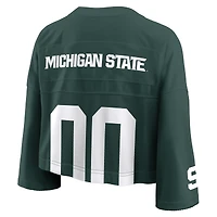 Women's Nike Green Michigan State Spartans Cropped Mesh Dri-FIT Fashion Jersey