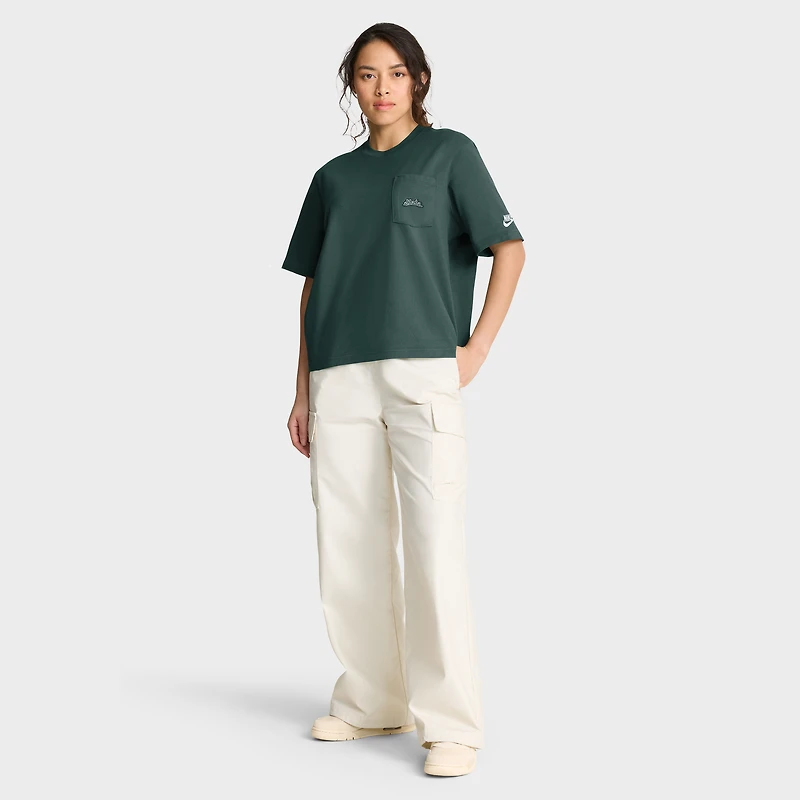 Women's Nike Green Michigan State Spartans Legacy Pocket Boxy T-Shirt