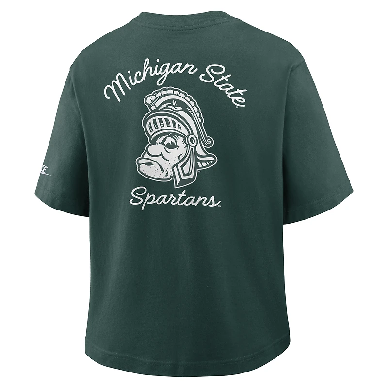 Women's Nike  Green Michigan State Spartans Legacy Pocket Boxy T-Shirt