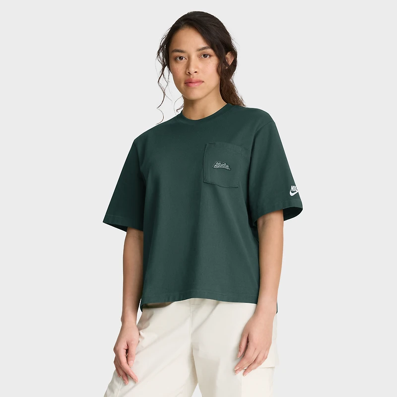 Women's Nike Green Michigan State Spartans Legacy Pocket Boxy T-Shirt