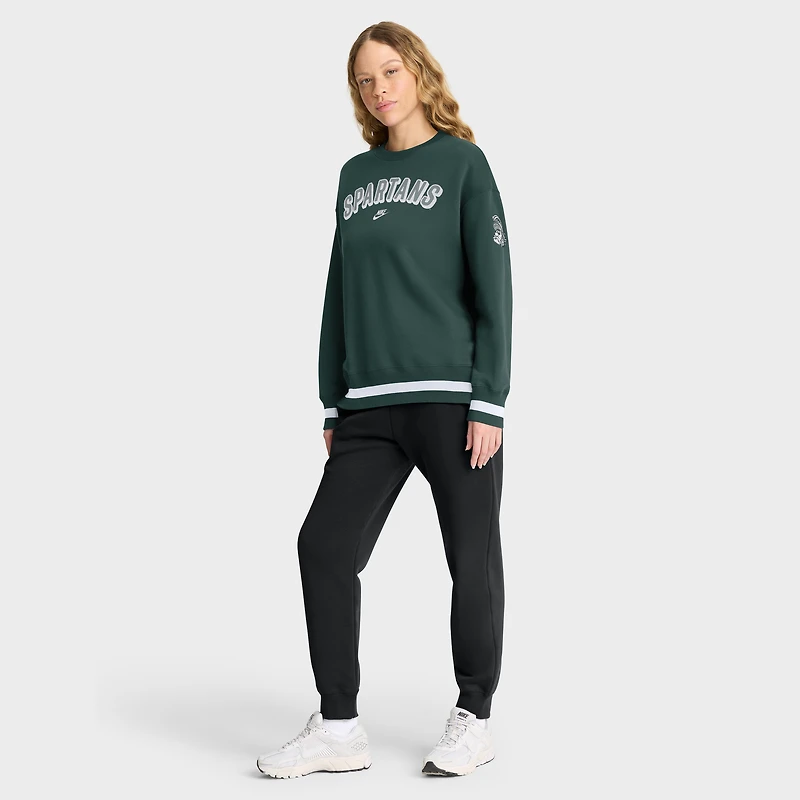 Women's Nike Green Michigan State Spartans Oversized Legacy Phoenix Sweatshirt