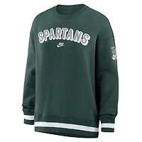 Women's Nike Green Michigan State Spartans Oversized Legacy Phoenix Sweatshirt