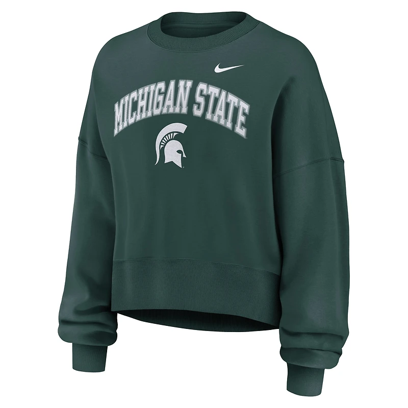 Sweat-shirt Nike vert surdimensionné Phoenix Arch pour femme des Spartans de l'État du Michigan
