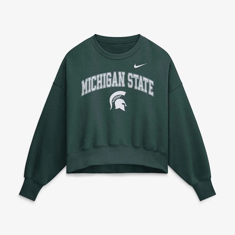 Sweat-shirt Nike vert surdimensionné Phoenix Arch pour femme des Spartans de l'État du Michigan