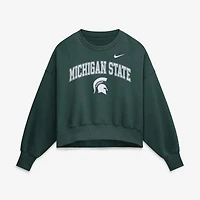 Sweat-shirt Nike vert surdimensionné Phoenix Arch pour femme des Spartans de l'État du Michigan