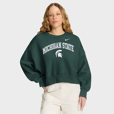 Sweat-shirt Nike vert surdimensionné Phoenix Arch pour femme des Spartans de l'État du Michigan