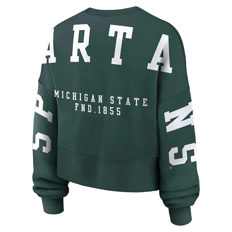 Sweat-shirt oversize Nike Phoenix pour femme, couleur beige, Michigan State Spartans