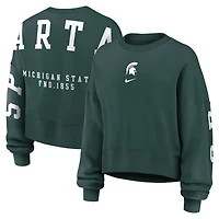 Women's Nike Tan Michigan State Spartans Oversized Phoenix Pullover Sweatshirt